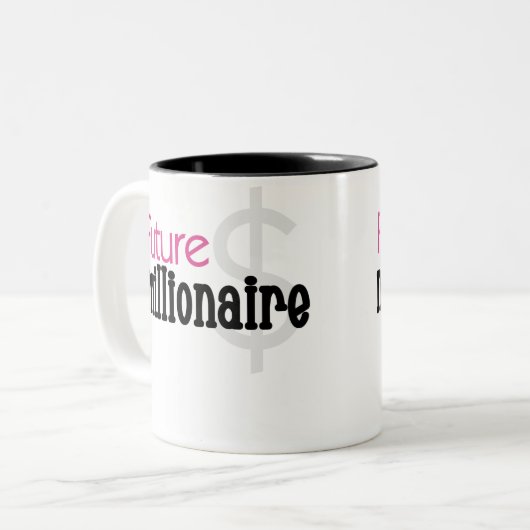 ROSA ZUKÜNFTIGER MILLIONÄR ZWEIFARBIGE TASSE (Vorderseite Links)