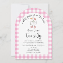 Rosa Zwei Alberne Gänse 2. Geburtstag Foto