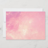 Rosa Zwei der Mond Weltraum Geburtstag Einladung (Rückseite)