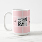 Rosa Zwei Foto Modernes Square Design Funny Dog Kaffeetasse (Links)