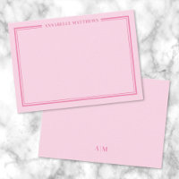 Rosa zweifarbiger minimalistischer Monogramm