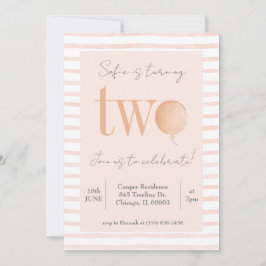 Rosa zweite Geburtstagseinladung Einladung