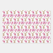 Rosa Zwerge und Rentiermuster Geschenkpapier Set (Vorderseite 2)