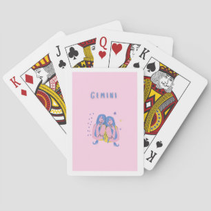 Rosa Zwillinge, Sternzeichen, Sternzeichen-Druck Spielkarten