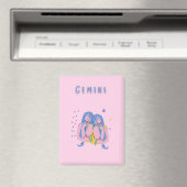 Rosa Zwillinge, Tierkreiszeichen, Sternzeichen Dru Magnet (In Situ (Geschirrspüler))