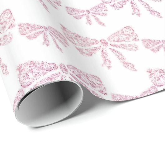 Rosabögen Geschenkpapier (Rolleneckpunkt)