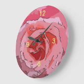 RosaCartoon Große Wanduhr (Winkel)