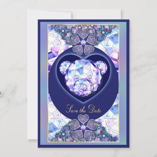 Rosace blau oder rot für baby&child einladung (Vorderseite)