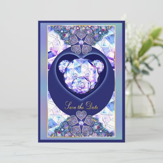 Rosace blau oder rot für baby&child einladung (Stehend Vorderseite)