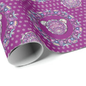 Rosace blau oder rot für baby&child geschenkpapier (Rolleneckpunkt)