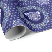 Rosace blau oder rot für baby&child geschenkpapier (Rolleneckpunkt)