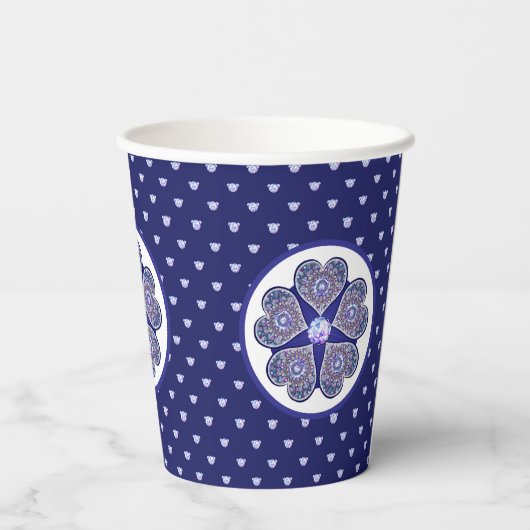 Rosace blau oder rot für baby&child pappbecher (Rückseite)