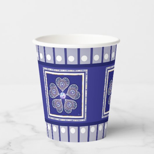 Rosace blau oder rot für baby&child pappbecher (Vorderseite)