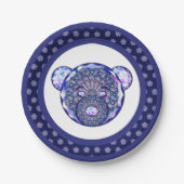 Rosace blau oder rot für baby&child pappteller (Vorderseite)