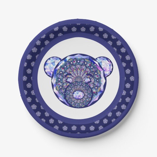 Rosace blau oder rot für baby&child pappteller (Vorderseite)