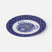 Rosace blau oder rot für baby&child pappteller (Schrägansicht)