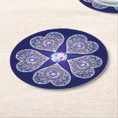 Rosace blau oder rot für baby&child runder pappuntersetzer (Angewinkelt)