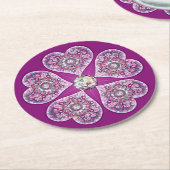 Rosace blau oder rot für baby&child runder pappuntersetzer (Angewinkelt)