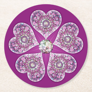 Rosace blau oder rot für baby&child runder pappuntersetzer