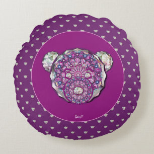 Rosace blau oder rot für baby&child rundes kissen