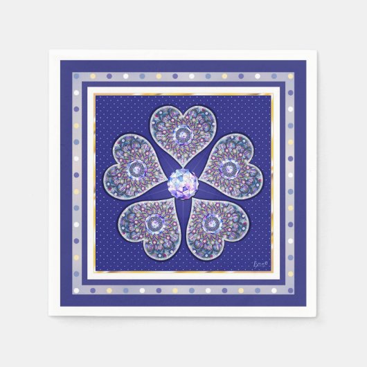 Rosace blau oder rot für baby&child serviette (Vorderseite)