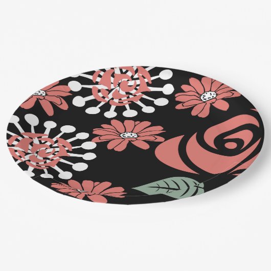 Rosacoaster Florah Plate Pappteller (Schrägansicht)