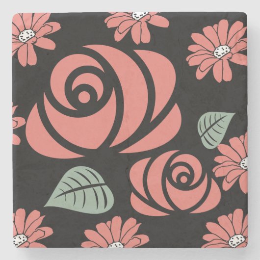 Rosacoaster Florah Untersetzer (Vorderseite)