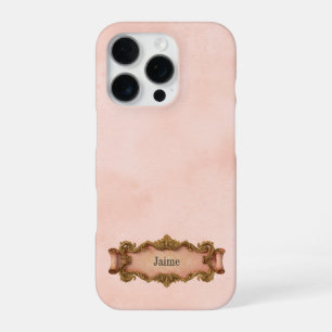 Rosafarben + Korallenroter Verzierung im Vintage-S iPhone 16 Pro Hülle
