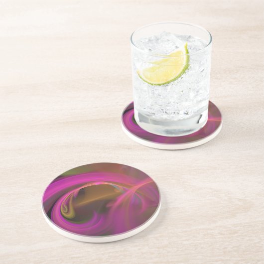 rosafarben mit orangefarbenem Blau Untersetzer (Seite)