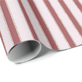 Rosafarben Rot gestreift Weihnachten Geschenkpapier (Rolleneckpunkt)