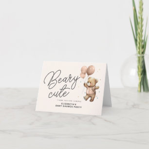 Rosafarben süße Baby Shower Dankeskarte