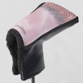 Rosafarben Vergoldet Personalisiert Golf Headcover (3/4 Vorderseite)