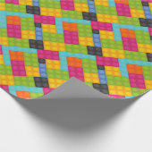 rosafarbene Bausteine Geschenkpapier (Ecke)