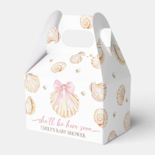 Rosafarbene Bogen-Muschel-Baby-Party-Geschenkbox Geschenkschachtel