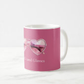 Rosafarbene Brille mit rosa Herzen Kaffeetasse (VorderseiteRechts)