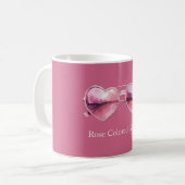 Rosafarbene Brille mit rosa Herzen Kaffeetasse (Vorderseite Links)