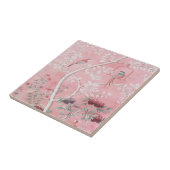 Rosafarbene Chinoiserie Fliese (Seite)