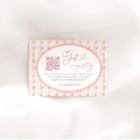 Rosafarbene Floral QR-Code Baby Shower Geschenkreg