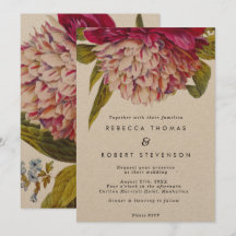 rosafarbene florale Kraft Vintage Boho Hochzeits-E