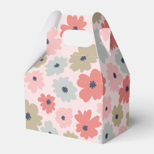 Rosafarbene grüne und blaue Blumen-Giebel-Partyges Geschenkschachtel