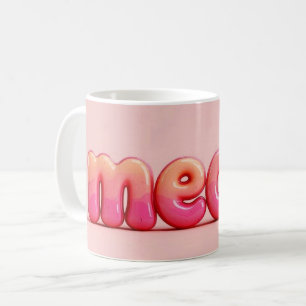 Rosafarbene Katzen-Miau-Tasse. Kaffeetasse