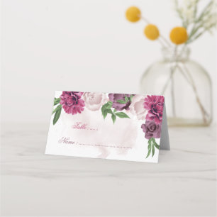 rosafarbene Malven-Blumen-Platzkarte Platzkarte