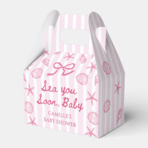 Rosafarbene Muschel-Küstengirl-Baby-Party  Geschenkschachtel