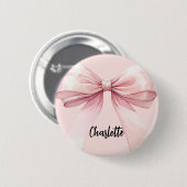 Rosafarbene Namensschleife Button (Vorne & Hinten)