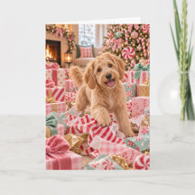 Rosafarbene Pfefferminz Golden Doodle Weihnachtska