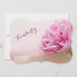 Rosafarbene Pfirsiche mit Bändchenbräune Einladung