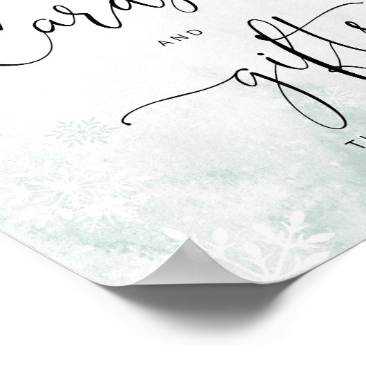 Rosafarbene Rosa Schneeflocken Karten und Geschenk Poster (Ecke)