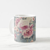 rosafarbene Rosen Kaffeetasse (Vorderseite Links)