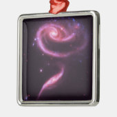 Rosafarbene Rosengalaxien Ornament Aus Metall (Links)