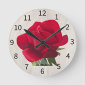 Rosafarbene Runde Wanduhr (Vorderseite)